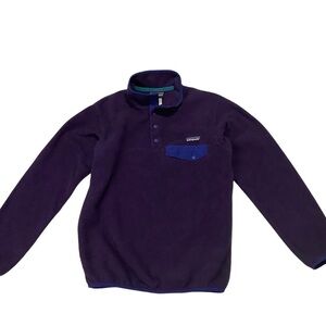 Patagonia Synchilla Women’s Pullover Snap T Size XS Purple Blue